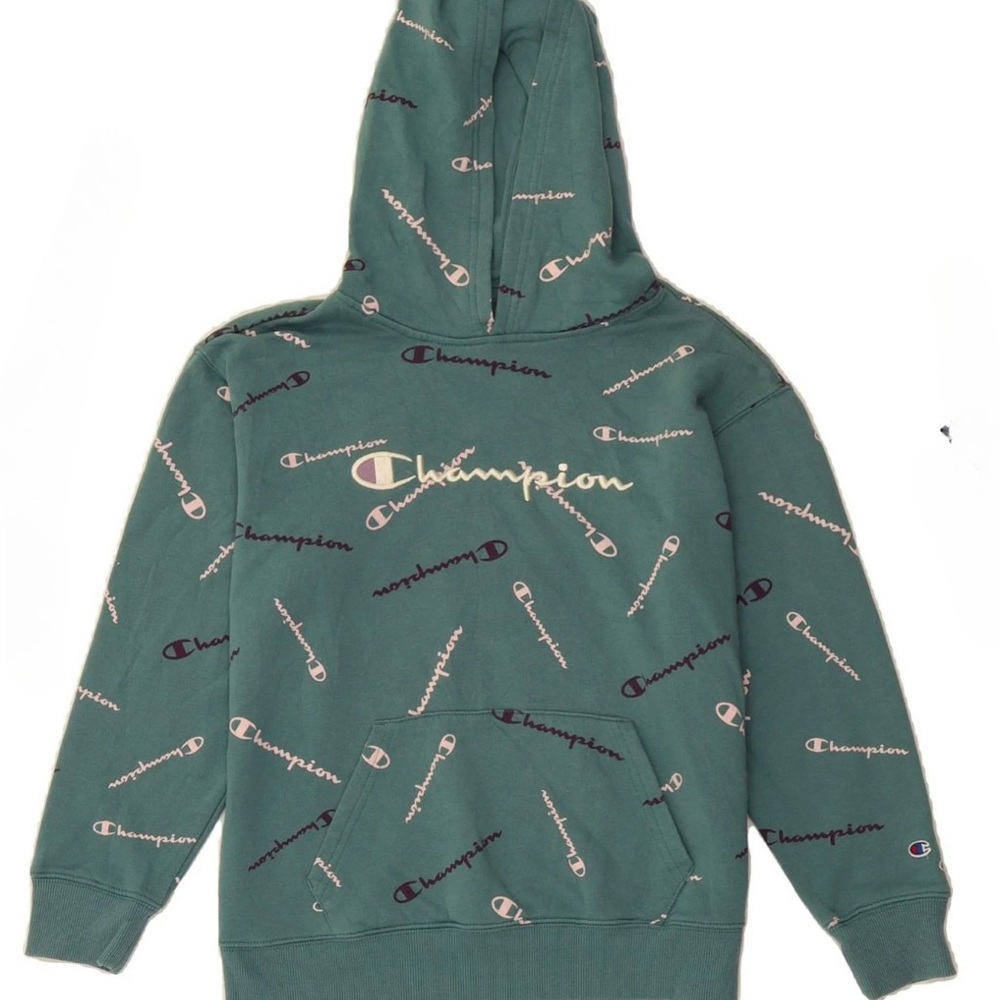 Champion Green Hoodie with Logo Print